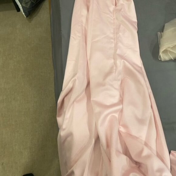 NWT May Queen MQ1594 Satin Prom Dress Pink Size 8 and 10 - Picture 6 of 6